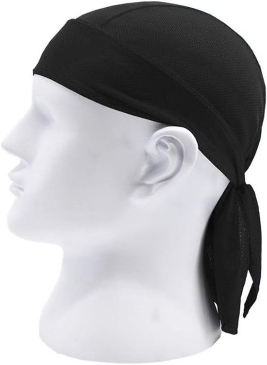 4 pieces - Cycling Cap - Frost Cap - Cycling Headscarf - Skullcap - Sweat-Wicking Beanie - Beanie - Headband - Quick-Drying Pirate Hat - Outdoor Beanie - Hip Hop Hat - Motorcycle Headscarf - Sweat-Wicking Skull Caps - Bandana for Men & Women - Black