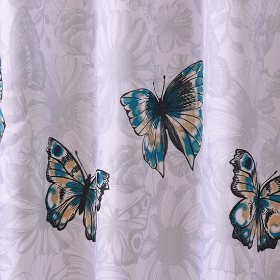 Shower Curtain 220x200cm Bathroom Curtain with Hooks Mildew Resistant