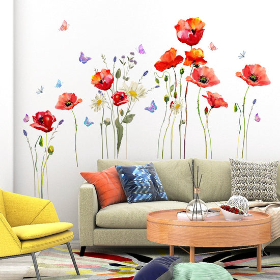 Wall sticker - flowers - Reusable / repositionable - Children&