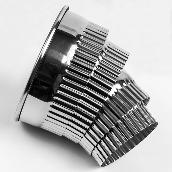 4 Pieces - Cookie Cutter - Round - Cookie Cutters - Cookie Cutters - Φ75/65/54/43mm - Serrated Edge - Silver - Stainless Steel