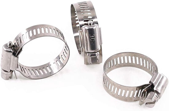 20 pieces - Hose clamp set - hose clamps - 10-16 mm - Clamp set for the garden hose, drain hose or shower hose - silver - stainless steel