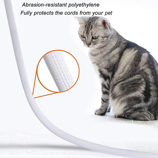 Cable Sleeve - 2m - Diameter 19MM - Cable Management - Braided Cable Sheathing - Cable Protector - Stretchable - Cuttable - PET - White - For TV / Computer / Home Theater / Engine Compartment