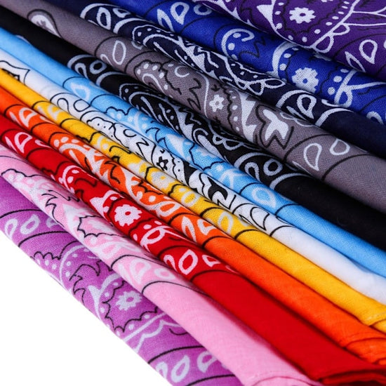 12 Pack Bandana Scarf 54x54cm Unisex Handkerchief 12 Colors