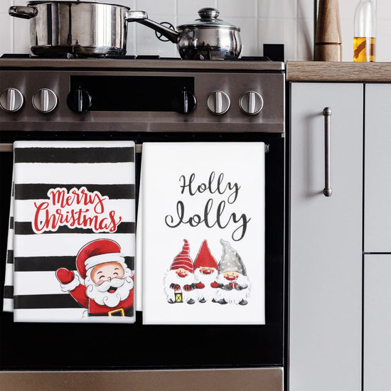 Christmas Kitchen Towels Set of 4, 18x26 inch Dishcloth for Drying Dishes