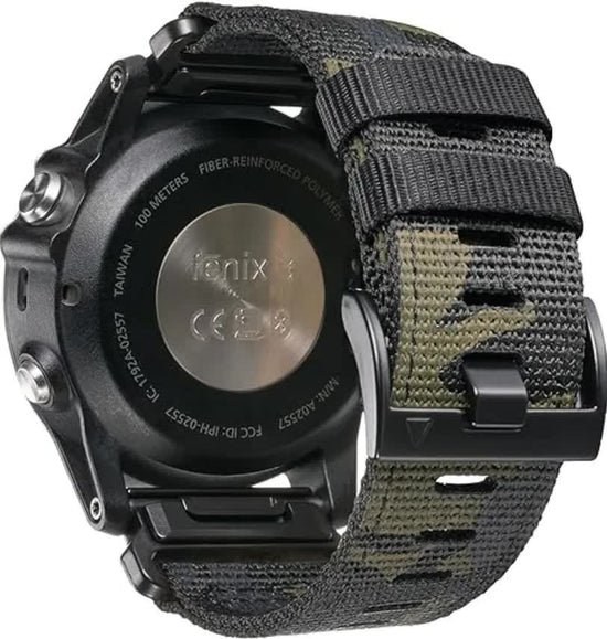 GARMIN Fenix 7X Pro 6X Compatible 26mm Military Nylon Replacement Strap Army Green
