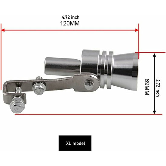 Turbo Whistle Simulator Aluminum Exhaust Whistle Universal Fit for 56mm to 85mm Pipes Exhaust Compatible with Universal Car