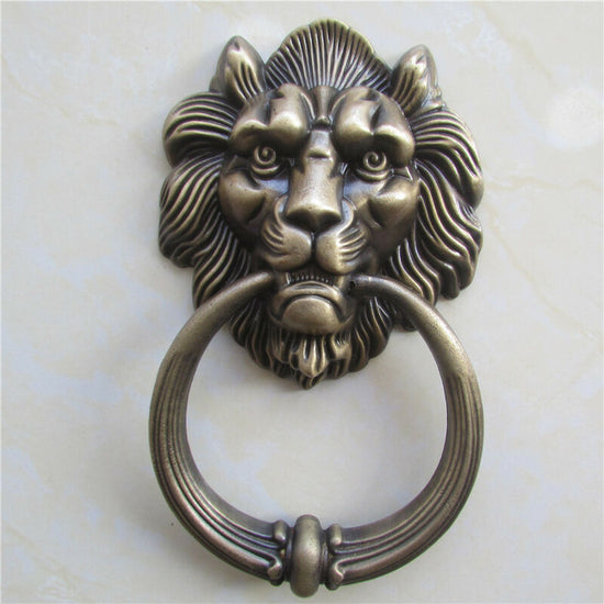 Bronze Lion Head Door Knocker Elegant Classic Home Decor