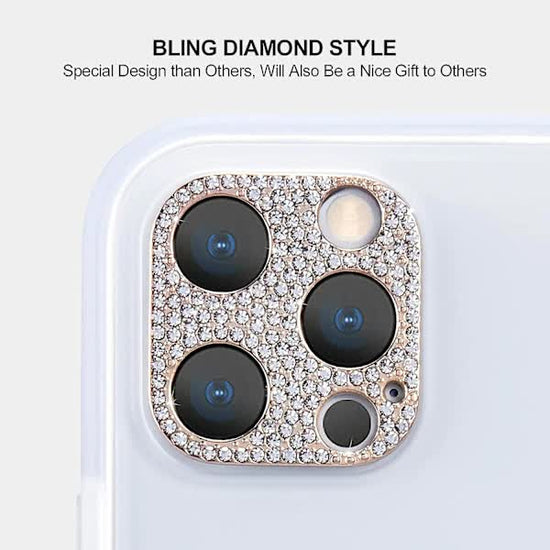 Diamond Camera Lens Cover Compatible with iPhone 12 Pro Max Protective Sticker Rose Gold