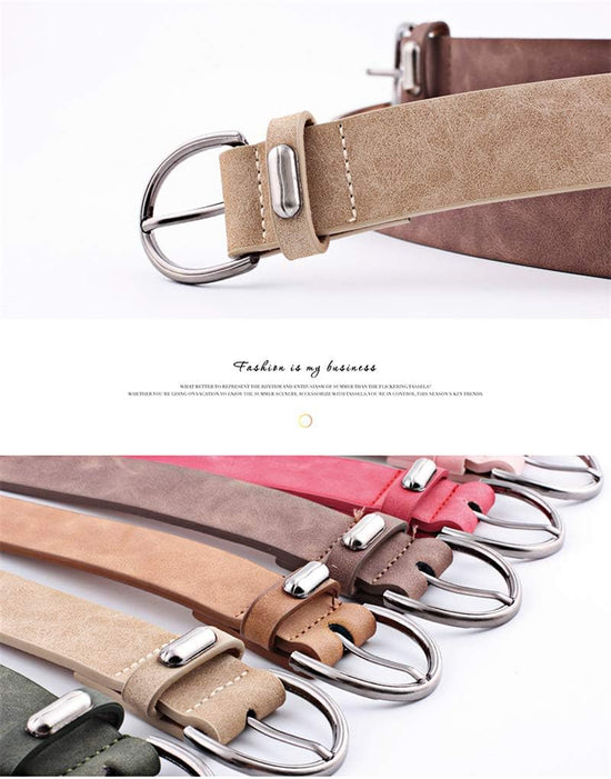 Women Fashion PU Leather Dress & Jeans Waist Belt for Girls and Ladies Classic Buckle