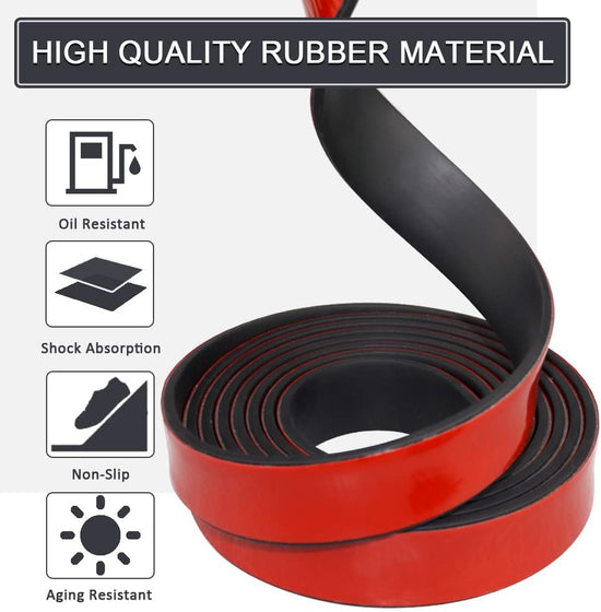 Adhesive Rubber Strips with Adhesive Backing Self Stick Neoprene Solid Rubber Sheets Rolls Strips for Gaskets Pads Seals Crafts Protection (1" Wide x 1/8" Thick x 10&