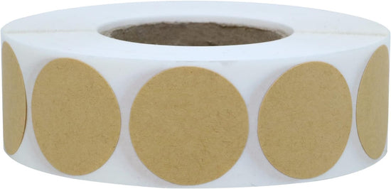 1000PCS Kraft Circle Stickers, 1 Inch Round Blank Garage Sale Price Stickers, Kraft Coding Tag Labels, Brown Natural Envelope Seals for Home, Classroom, Jam, Canning Jar Labels