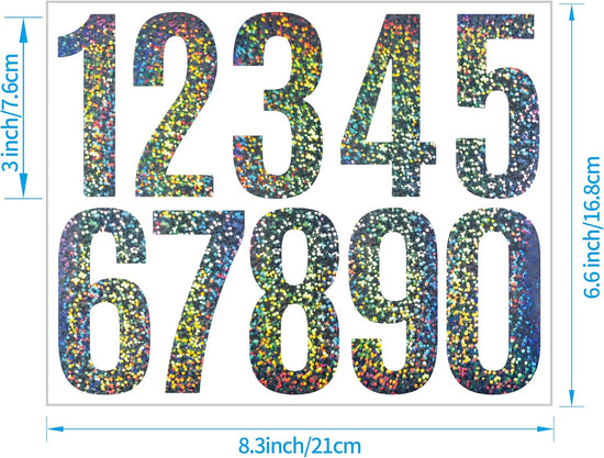 Reflective Mailbox Numbers Stickers,60 PCS Self Adhesive Vinyl Waterproof Number Stickers,6 Sheets Large 3 Inch 0-9 House Numbers,for Mailbox,Signs, Door, Cars,Garbage Bins,Address Numbers(Reflective)
