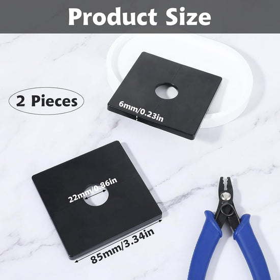 2 Pcs Plumbing Cover Plates, Square Shower Arm Flange Escutcheon Plate Wall Split Pipe Flange Cover Plate for Fixed Shower Head Faucet Standard 1/2 Inch Pipes (Black)