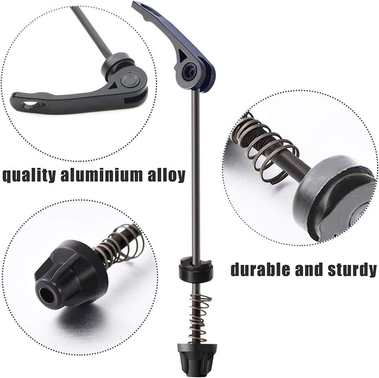 Road Mountain Bicycle MTB Wheel Hub Front and Rear Skewers Quick Release Skewer Clip Bolt Lever Axle QR 145/180 mm, a Pair