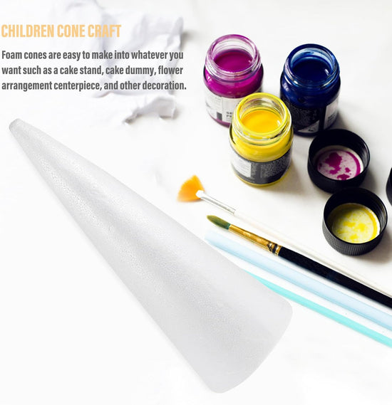 2pcs Foam Cones Christmas Tree Cones for DIY Modeling Craft Floral Arranging Supplies (38x13.5cm)