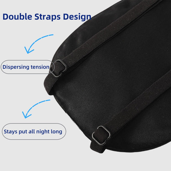 Sleep Mask 2 Straps, Mulberry Silk, Twin Thin Elastic Bands Stay Put All Night, Smooth Eye Mask Two Adjustable Head Strings and Nose Baffle