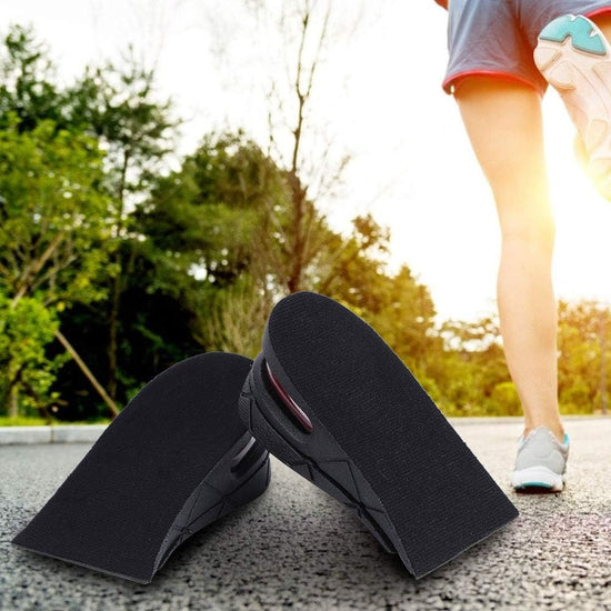 2in Height Increasing Insoles for Men Women, 2 Layer Adjustable Air Cushion Massage Shock Relief Comfortable Feet for Sports Shoes Boots (Black)