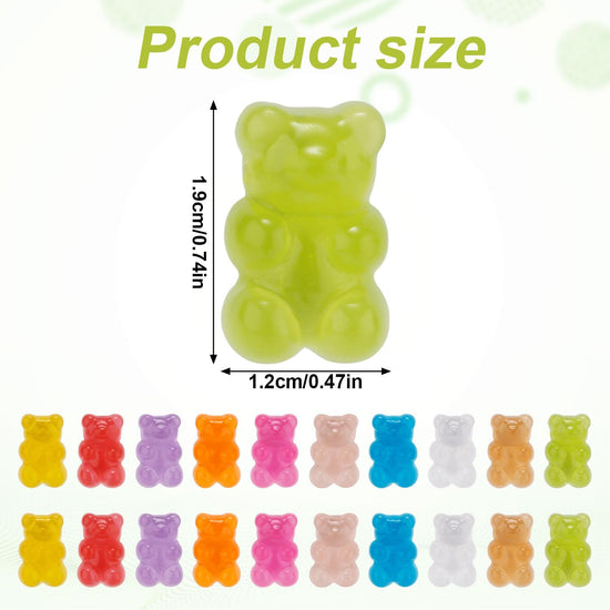 20pcs Luminous Gummy Bear Shoelace Charms, Cute Bear Shoe Charms Colorful Clog Pins Shoe Charms for Shoe Decoration