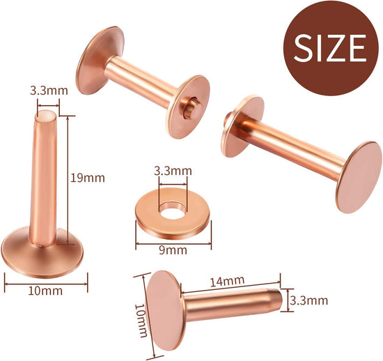 50 Pcs Copper Rivet and Burr 9 and