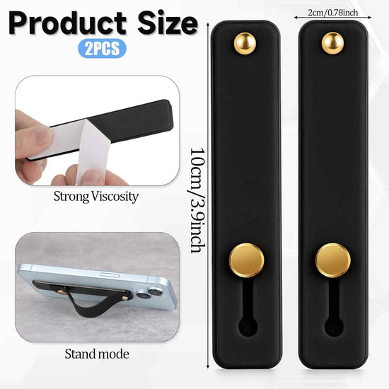 2 Pcs Phone Loop Finger Holder Universal Phone Strap Portable Phone Grip Phone Finger Strap Loop for Phone Case Phone Holder for Hand Phone Grips for Back of Phone Suitable Most Mobile Phones(Black)