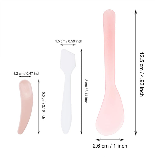 Random Color Plastic Beauty Spoon Facial Cream Brush Makeup Scoop Mud Reusable Cosmetic Dig Scoop Spatula Mask Tip for Lotions Home Salon DIY Facemask Mixing Sampling,Multi Size (6)