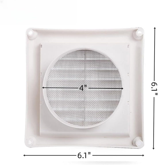 4" Louvered Vent Cover Stops Birds Nesting for Outside Dryer Exhaust Air Vent Cover with 4 Screws for Easy Installation