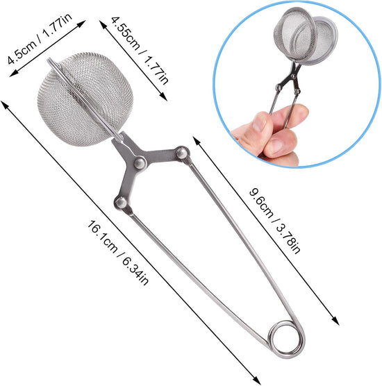 Tea Strainers for Loose Tea, 4 Pack Tea Infuser with Handle Fine Mesh Tea Ball Filter Tea Diffusers Steeper for Loose Leaf Tea, Spices, Seasonings