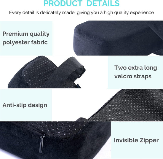 Extra Thick Chair armrest Cushions Elbow Pillow Pressure Relief Office Chair Gaming Chair armrest with Memory Foam armrest Pads 2-Piece Set of Chair (Black)