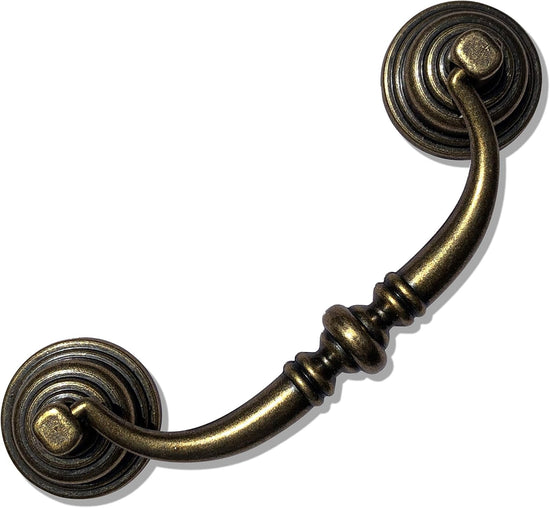 10 Pack 4.25"Hole Center Shabby Chic Drawer Pulls Handles Antique Bronze Kitchen Cabinet Drop Bail Pulls Handles (108mm/Antique Brozne)
