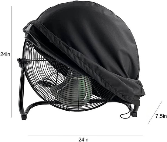 Industrial Fan Cover Waterproof Dustproof Outdoor Fan Cover for 18"&20" Industrial Floor Fan Heavy Duty High Velocity Floor Fan Covers(Black)