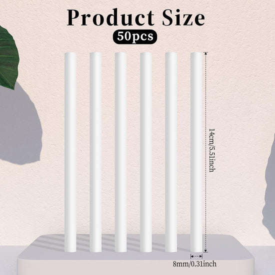 50 Pcs Humidifier Sticks Diffuser Cotton Filter Sticks Plug in Refills 5.35 X 0.3 Inch Mini Humidifier Wick Stick Replacement for Cool Mist Portable Diffuser