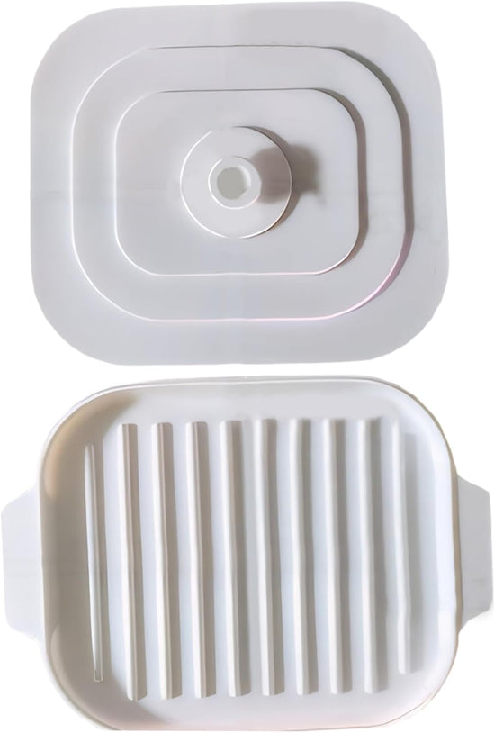 Microwave Bacon Cooker, 11x8.2inch Silicone Microwavable Bacon Grill with Lid & Handles, Bacon Tray for Microwave Cooking