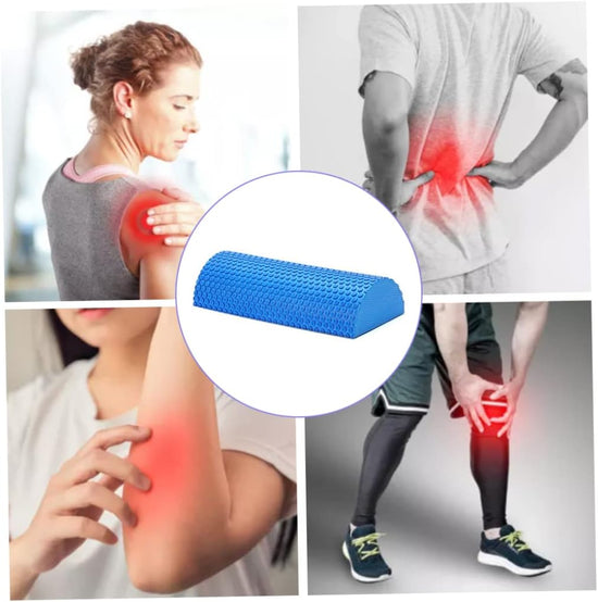Half Round Foam Roller, Yoga Foam Roller for Pain Relieved, Muscle Massage, Physical Therapy (Blue)