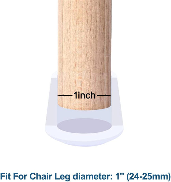 Chair Leg Tips Caps, 1 Inch Non Slip Rubber Bar Stool Caps 16 Pcs Furniture Feet Covers for Floor Protection, White inches