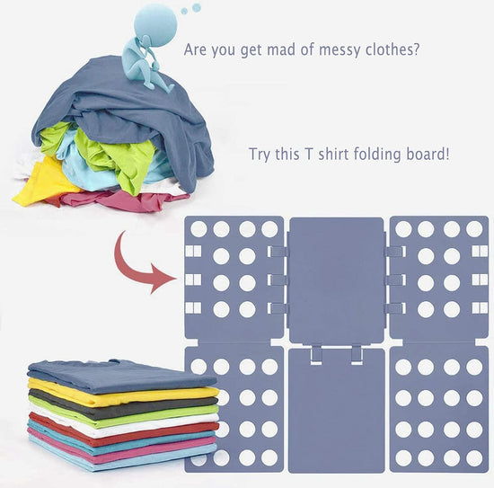 Shirt Folding Board, 27.56 x 22.44 T Shirt Folder, Easy and Fast Flip Fold Clothes Folding Board, Durable Plastic Laundry Folders Collapsible Liner for Easy Storage and Travel (Gray)