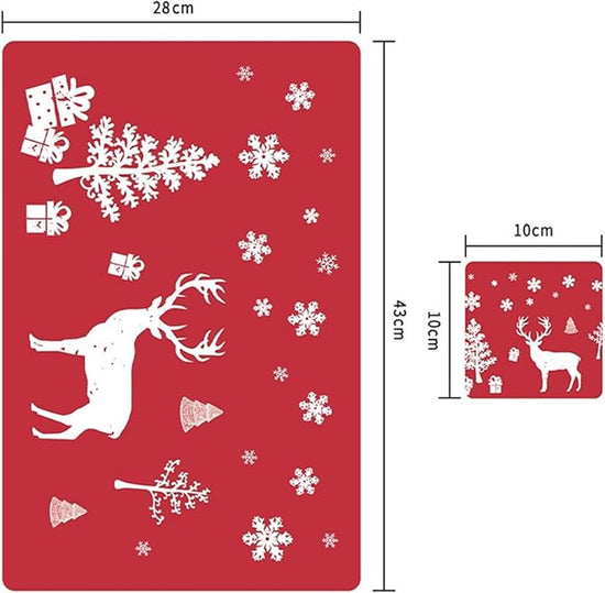 Placemats - Set of 12 - Christmas placemats - including coasters, Christmas placemats - heat-resistant and waterproof - suitable for Christmas parties and table decorations (Red)