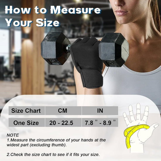 Fitness Gloves - Sports Gloves - Fingerless Gloves - Running Gloves - Unisex - Breathable and comfortable - With wrist support - Suitable for weightlifting, cycling, rowing and fitness training - Black, size L