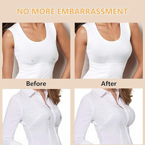 Nipple Covers (Set of 4) - Reusable Nipple Covers - Invisible Silicone Nipple Covers - Nipple Covers - Silicone Nipple Covers - Suitable for backless, low-cut evening dresses, wedding dresses and slip dresses - Beige - Medium
