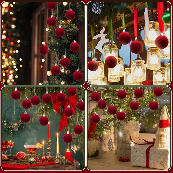 Christmas Balls - (30 pieces) - Plastic Christmas Balls - Red Christmas Balls - Christmas Tree Decorations - Christmas Decorations - Christmas Decorations for Indoors - Christmas Decorations for Outdoors - Red
