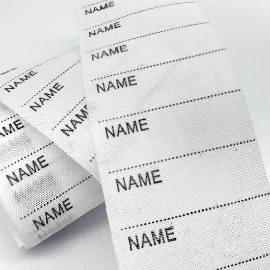 200 pcs iron-on name labels with pen - washable labels - woven labels for clothing, school uniforms, bags, towels, hats, gloves, scarves