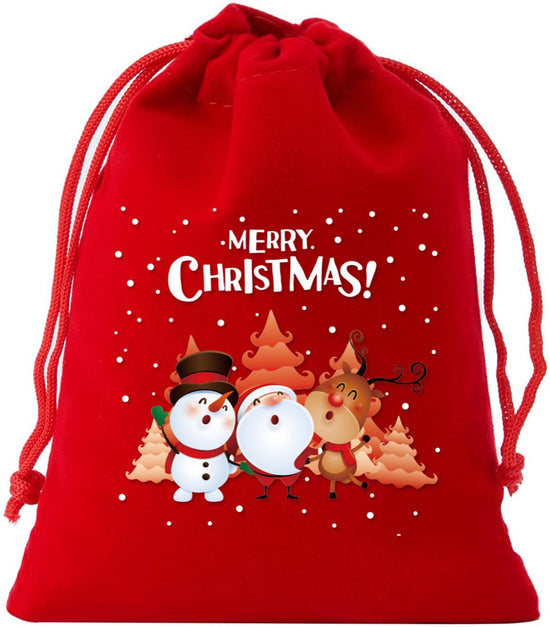 5-pack Christmas gift bags - velvet material - candy bags for children - Christmas apple bags - reusable Christmas gift bags - party bags - 15*10cm