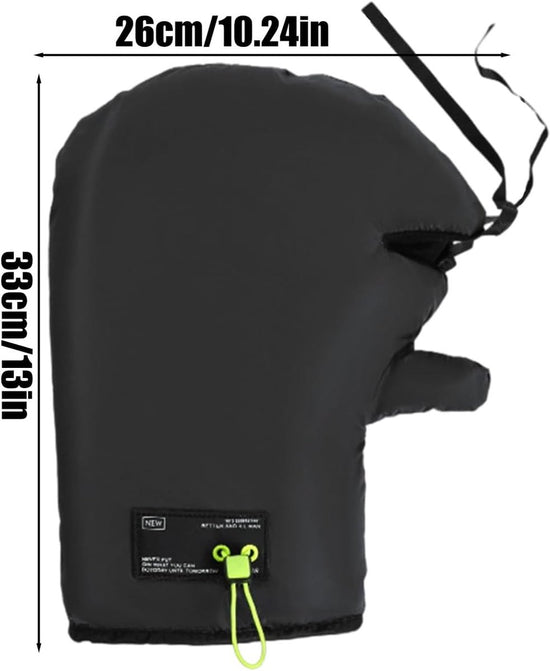 Cycling Gloves - Extra Padded Cycling Gloves - Warm Gloves - Cycling Gloves - Scooter Gloves - Hand Warmers - Cycling Accessories - With Reflective Strips - Winter - Windproof - Waterproof (Black)