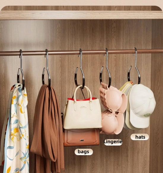 10-pack - Non-slip - Space-saving - Storage rack - Wardrobe belt/scarf hooks - Suitable for displaying hats, vests, ties, shawls (black)