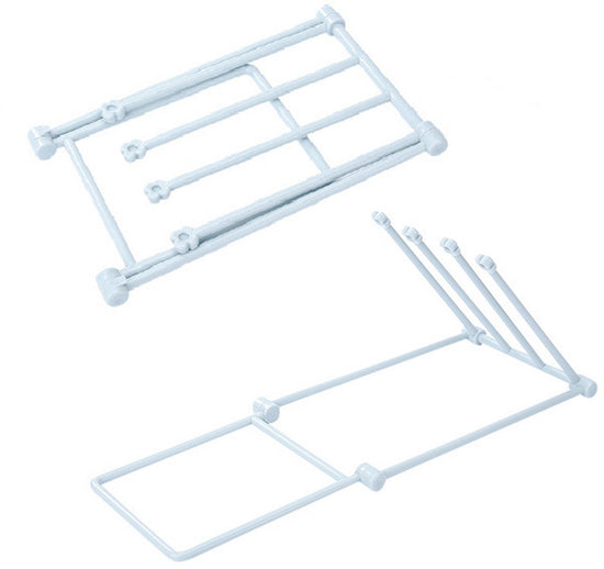 Storage Rack (Set of 2) - Kitchen Storage Rack - Space-Saving - Folding Rack - With 4 Supports, Corrosion-Resistant, Suitable for Storing Dishcloths, Cups and Baby Bottles - PP Material (Blue)