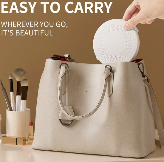 Make-up mirror - Mini mirror with light - 1x/5x magnification - 10 cm - Rechargeable - Suitable for wallets, pockets, travel and as a gift (White)