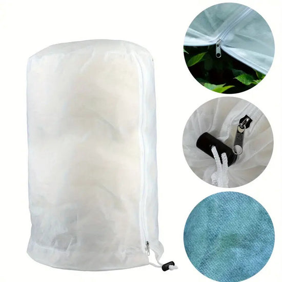 Plant Protection Bag - Reusable Plant Protection Bag with Drawstring - Garden Protection Bag - Frost Protection - Cold Protection - Winter - White - L-120x180cm