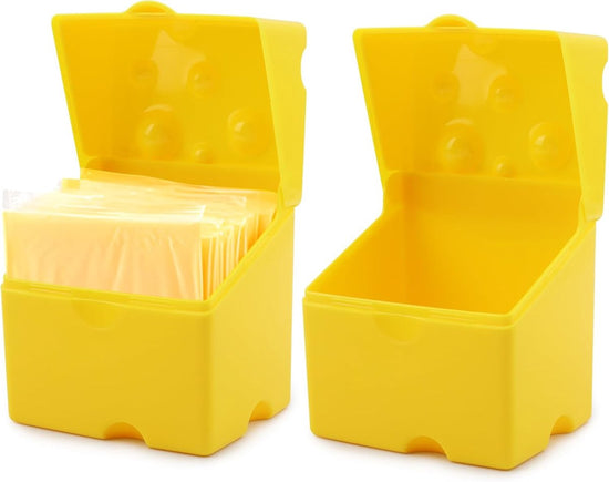 2-Pack Cheese Storage Boxes with Lids - For Sliced & Grated Cheese in the Fridge - Dishwasher Safe