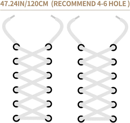 White flat laces - suitable for sports shoes, etc. White 120 cm 3 pairs