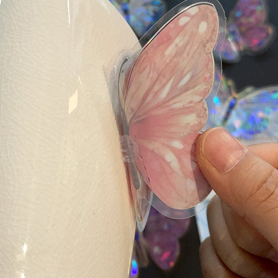 Stickers - Butterfly Wall Stickers - DIY Wall Stickers - Creative Bedroom Supplies - Beautiful 3D Decorations - Interior Decoration - Interior Decoration - Suitable for creating everyday surprises and party decorations (Pink,10 stickers)