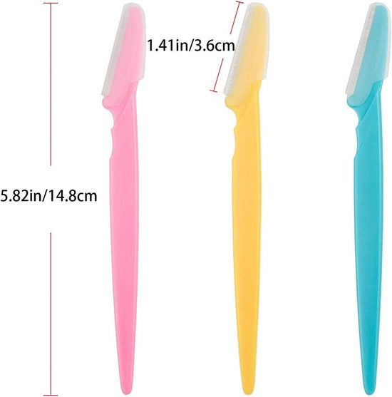 Eyebrow Shaping Tools - Eyebrow Shavers - Safe Facial Hair Removal with Razor and Trimmer - 18 Items